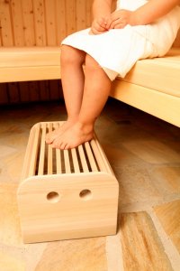 Sauna Hocker Saunahocker Fu&szlig;hocker Saunasitz Holzhocker