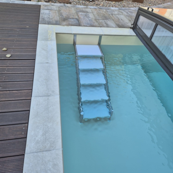 Schwimmbadtreppe Miami 5-stufig - Pooltreppe mit Extrabreiten Stufen