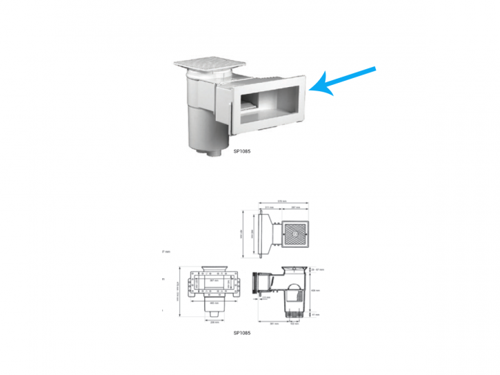 Skimmerblende für Hayward Breitmaul Skimmer SP 1085 F