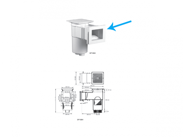 Skimmerblende für Hayward Breitmaul Skimmer SP 1084 F