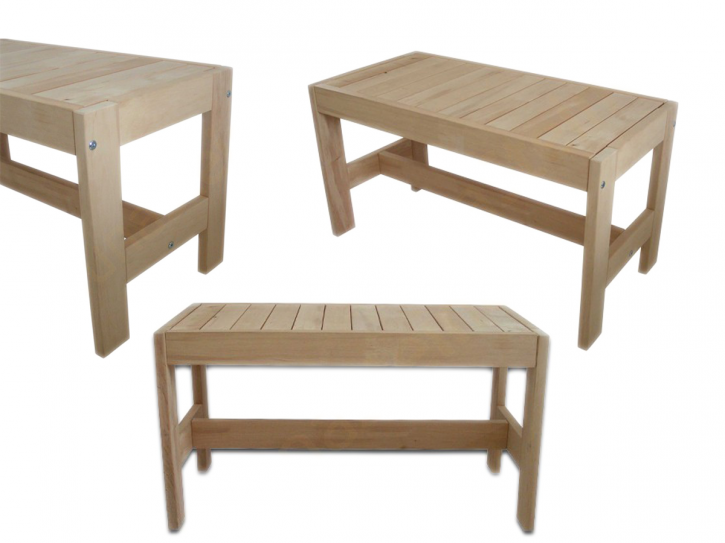 Finnish Sauna Bank alder wood 80 x 35 x 40cm