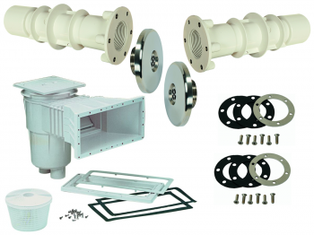 Astral PROFI Set 1 - Pooleinbauteile Set Skimmer Mauerdurchführung Einlaufdüse