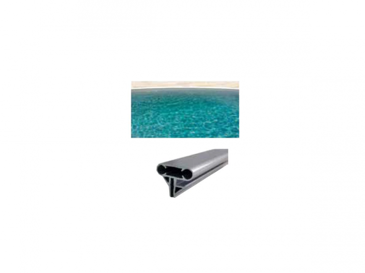 Stahlwandbecken Set Oval - Pool 1,50m tief mit 0,8mm Folie Grau