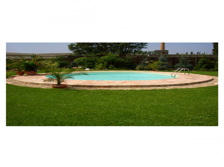 Stahlwandbecken Set Oval - Pool 1,35m tief mit 0,8mm Folie Sand