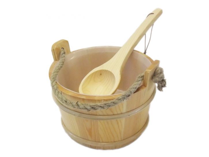 Wooden bucket and ladle cord