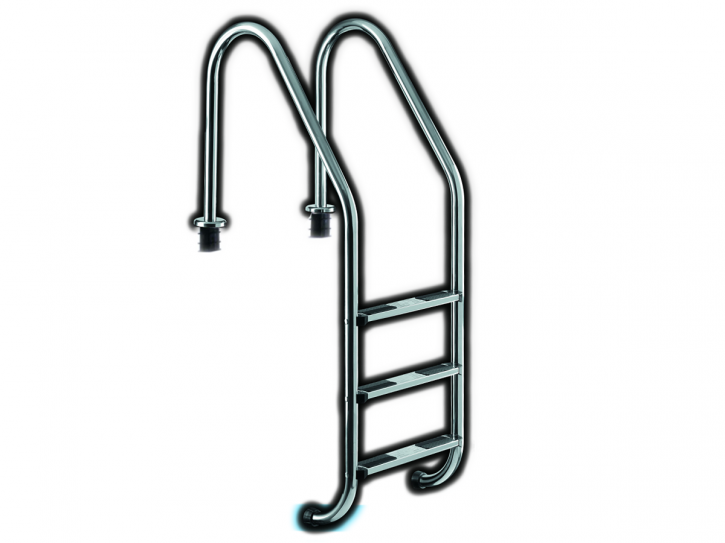 Stainless steel pool ladder with a wide throat - deep pool ladder