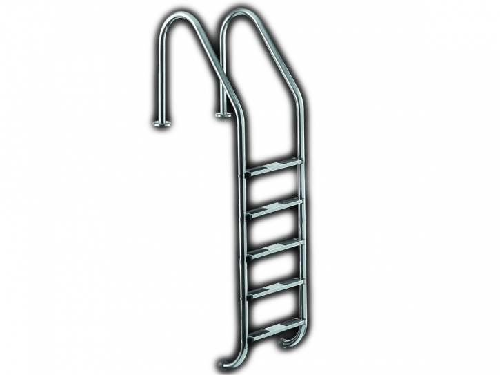 Stainless steel pool ladder with a wide throat - 5 steps