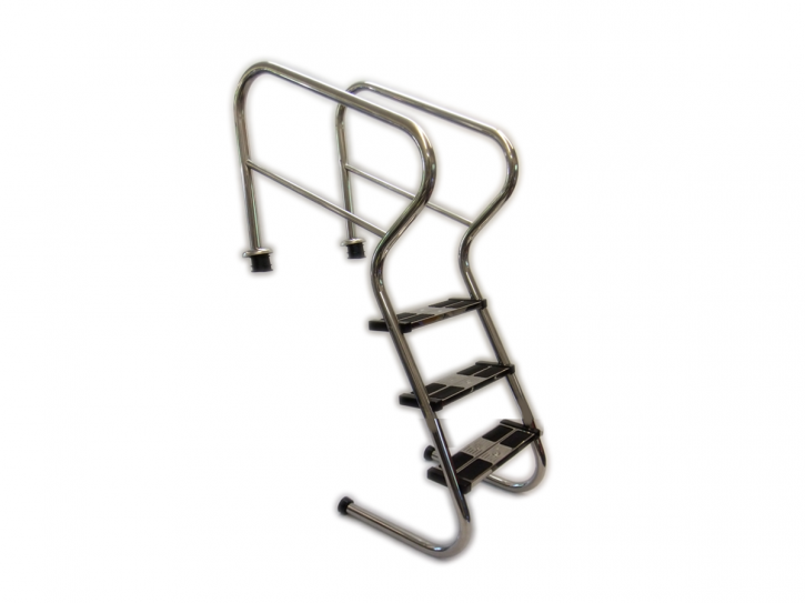 Stainless steel swimming pool steps with VA Comfort double step - 3 steps