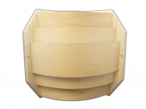 Wooden lamp shade including corner