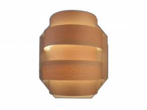 Wooden lamp shade including small