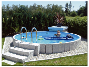 Pool Stahlwandbeckenset Höhe 1,35m - Rundbecken ab Ø 3,00m - Folie 0,6mm