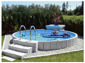 Pool steel wall pool set height 1.50m - circular tanks from Ø 3.00 m