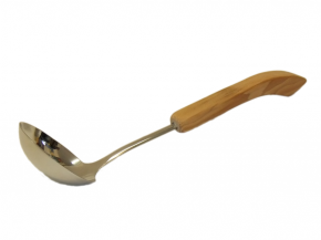 Curved stainless steel ladle
