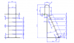 Exklusive Edelstahl Pooltreppe mit Komfort VA Doppeltrittstufe - 2 stufig