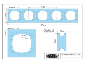 Styroporstein Pool - IsoStone XXL PS40 Profi Set 2 - 1,50m tief 0,8mm Folie Sand