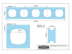 Styroporstein Pool - IsoStone XXL PS40 - 1,50m tief 6,00x9,50m